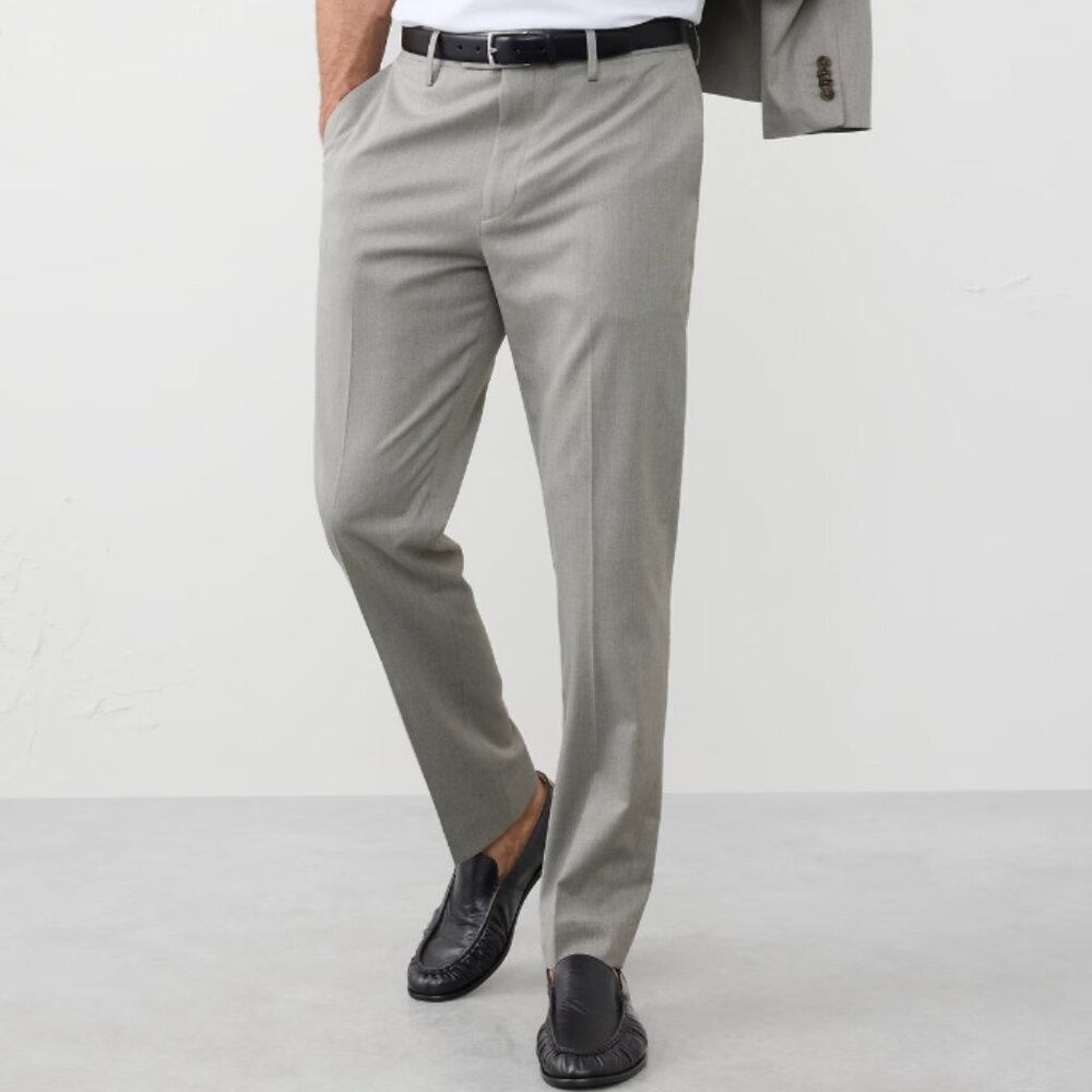 Banana Republic Taupe Tailored-Fit Textured Suit Trouser, 32x30, Taupe, NWT